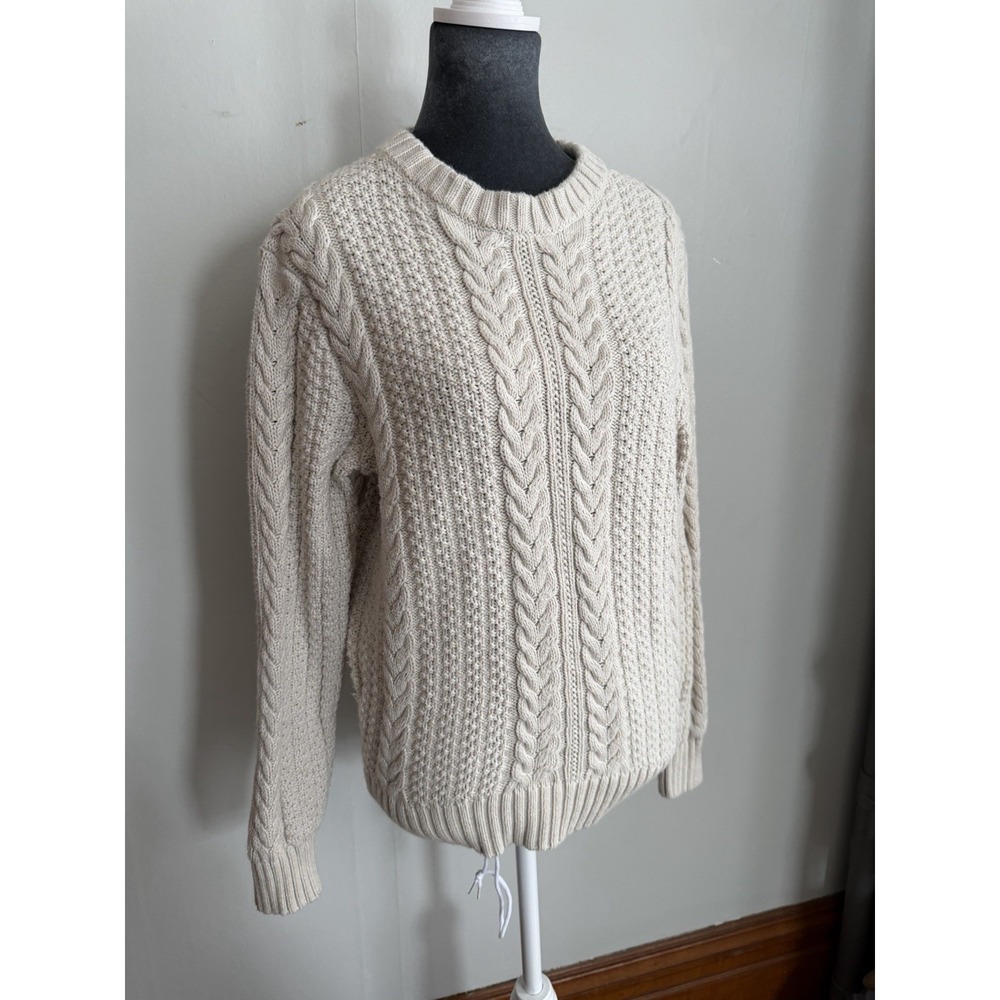 J Crew Chunky Cable‎ Knit Fisherman's Sweater. Women's Oversized Minimalist S